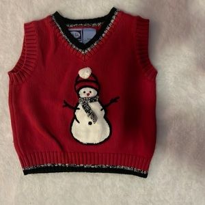 Koala Kids Red Snowman Vest Size 12 Months